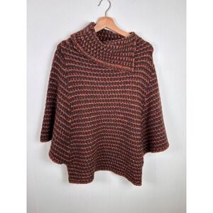 Renee's NYC Mohair Alpaca Cowl Neck Poncho Sweater Knit‎ Made in Italy One Size